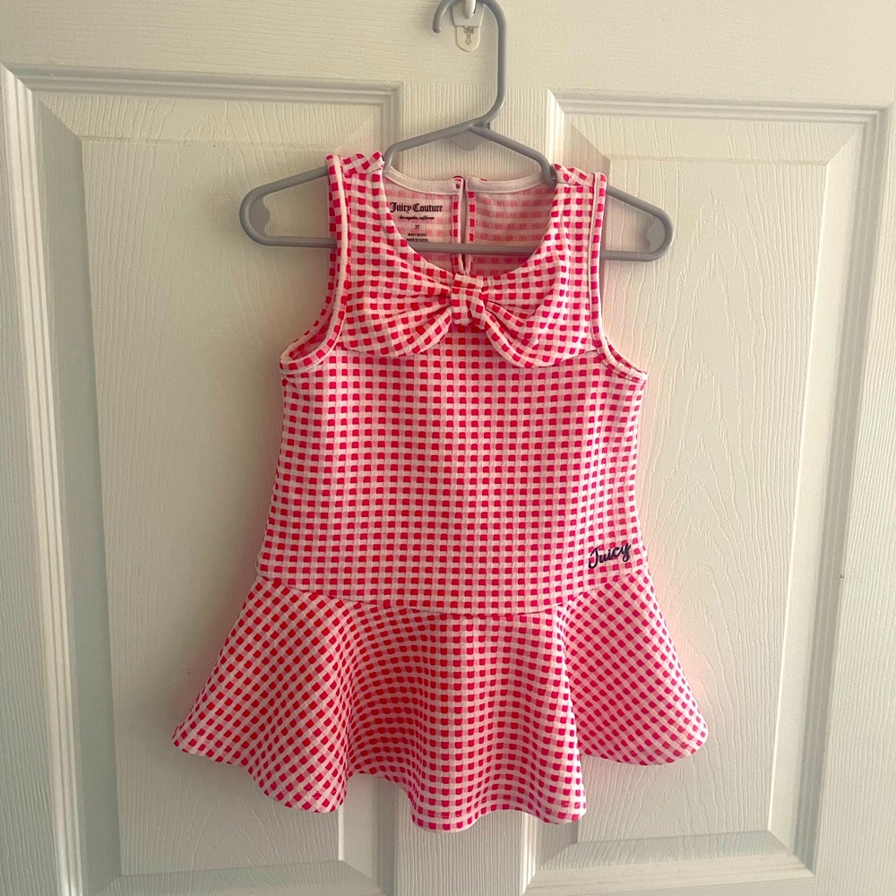 Juicy Couture Pink & White Peplum Toddler Top